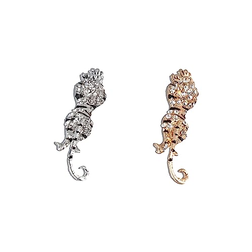 Image of Leadigol Rhinestone Tiger Brooch Pins Women Men Fashion Jewelry Gold Silver Animal Lapel Pin Coat Collar Brooch Badge Wedding Party Clothes Decoration Gifts