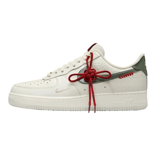 Nike Air Force 1 ’07 Men's Shoes (HV5979-130, Sail/Light Bone/University Red/Jade Horizon)