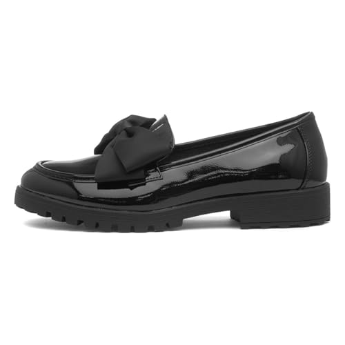 Cushion Walk Hanoi Womens Black Patent Bow Loafer