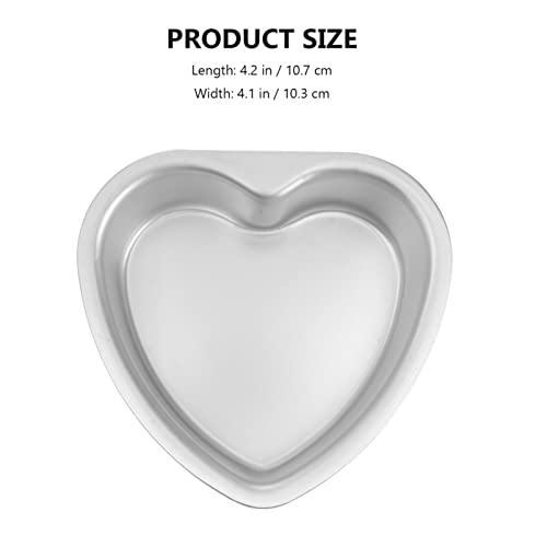Kichvoe Heart Shaped Cake Pans - Aluminum 4inch Heart Cake Tin - 5 Pcs DIY Baking Mold Small Dessert Pan For Kitchen Birthday Valentine Day Wedding Supplies