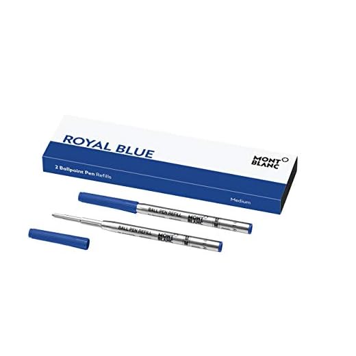 Montblanc Ballpoint Pen Refills (M) Royal Blue 124493 – Refill Cartridges with a Medium Tip for Montblanc Ball Pens – 2 x Blue Ballpoint Refills