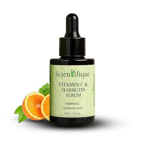 SCIENTIFIQUE Vitamin C & Alpha Arbutin Face Serum – With Niacinamide, Hyaluronic Acid, Kojic Acid & ...