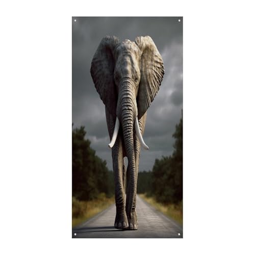 Bannière de bienvenue en 3D éléphant grande toile de fond décoration jardin intérieur