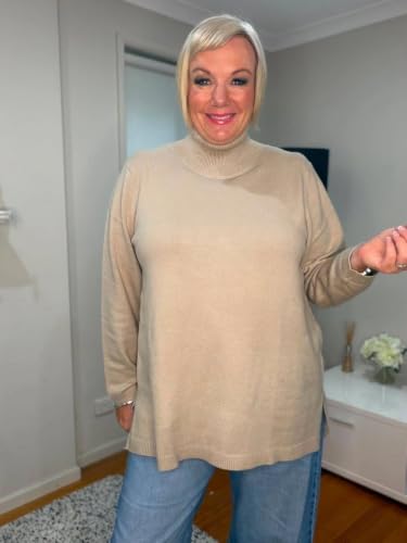 Image of TIYOMI Plus Size Sweater Tops for Women Turtleneck Warm Pullover XL-5XL
