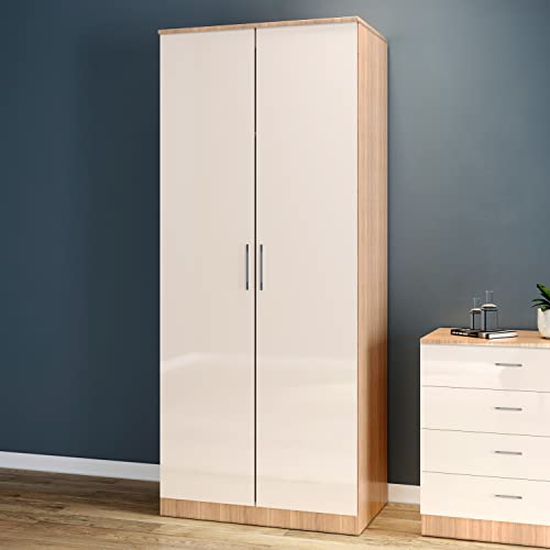 ELEGANT Wardrobe Sets 2 Doors Wardrobe and 3 Drawer Chest and Bedside Cabinet 3 Pcs Sets/ 3 Pcs Sets with Mirror - Image 9