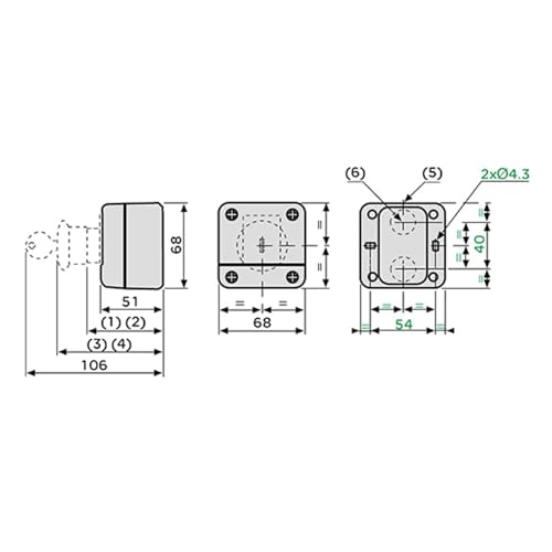 Interrupteur bouton-poussoir e-stop arrêt d'urgence 1NO 1NC commande sécurité - 3
