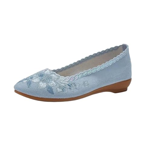 Chaussures à paillettes et broderies ethniques en coton bleu indigo 36.5