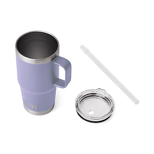 Image of YETI Rambler 25 oz Tumbler with Handle and Straw Lid, Travel Mug Water Tumbler, Vacuum Insulated Cup with Handle, Stainless Steel, Cosmic Lilac