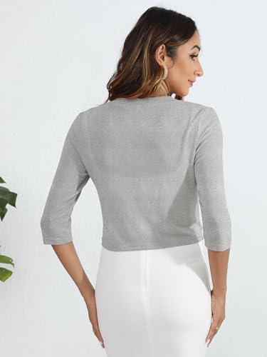 Heymoments Women's Thin Shrugs Lightweight Open Front Cropped Cardigan for Women - Image 3