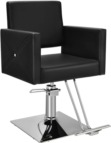 JINPALAY Silla de peluquería profesional giratoria (negro)