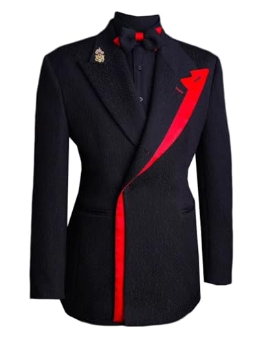 Men's Small Fragrant Wind Blazer Peak Lapel Suit Coat for Party Dinner Homecoming