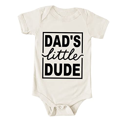 FastDeliveryTees Dad’s Little Dude Baby Onesie - Funny Saying Infant One-piece Baby Bodysuits - White 0-3 Months