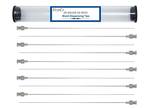 Rachel's Closeouts 10 Packs of 20 Gauge Needle 10-inch Stainless Steel Blunt Tip Needle Industrial Dispensing Needle | Luer Lock Needle | Syringe Needles |