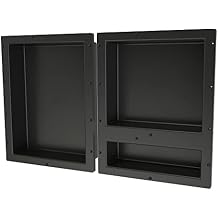 Redi Niche Triple Niche Recessed Shower Shelf- Black, Three Inner Shelves, 32-Inch Width x 20-Inch Height x 4-Inch Depth