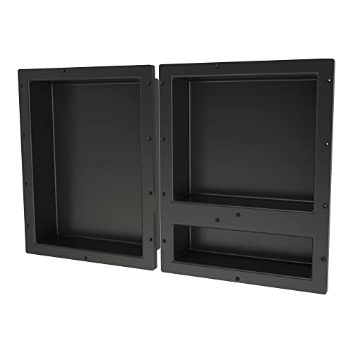 Redi Niche Triple Niche Recessed Shower Shelf- Black, Three Inner Shelves, 32-Inch Width X 20-Inch Height X 4-Inch Depth #TOP6