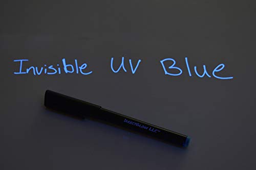 DirectGlow Invisible UV Blacklight Reactive Pen Ink Marker (Blue, 6 Markers)