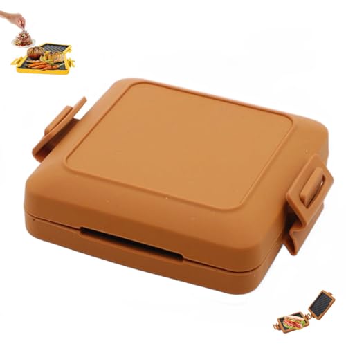 Micros Munchy Microwave Toastie Maker 2024 New Microwave Toasted Sandwich Maker Wireless Microwavable Toastie Makers Sandwich Machine for Toastie Panini for Home Pacnic (Brown)