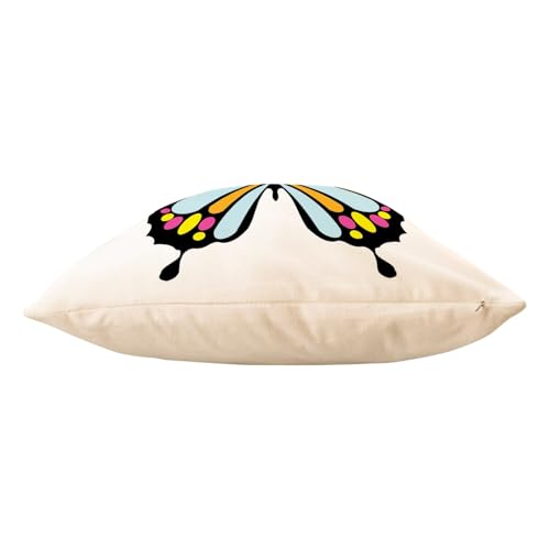 Coussin velours blanc papillon noir rose jaune orange bleu violet carré 40x40 - 5
