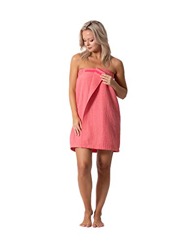 Image of Turkish Linen Women's Waffle Spa Body Wrap with Adjustable Closure