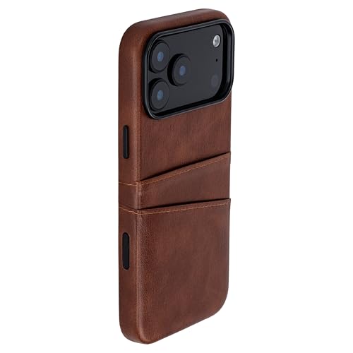Étui iPhone 17 Pro Max en cuir synthétique chic Dockem M2 Exec brun