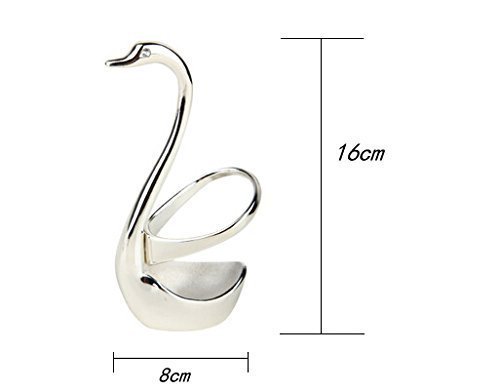 Dinnerware Set(Set Of 1), Stainless Steel Fruit/Dessert Flatware Set For 9-1 Swan Base Holder With 4 Forks & 4 Spoons #TOP7