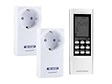 steckdose timer fernbedienung Set bestehend aus: 2 x Funk-Steckdose (Empfänger) und 16-Kanal Fernbedienung (mit Timer)