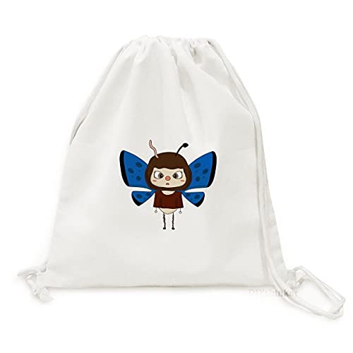 Sac à dos en toile naturelle haut de gamme imprimé insectes colorés UU