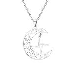 EUEAVAN Collar de cruz de Santa Brígida, colgante tradicional de Santa Brígida, amuleto de cruz celta irlandesa, joyería religiosa, regalo para mujeres y hombres, M, Acero inoxidable, No es una piedra