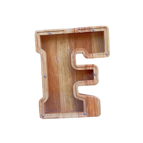 Hucha de Madera con Forma de Letra para Decorar el Dormitorio y Aprender a Ahorrar 2