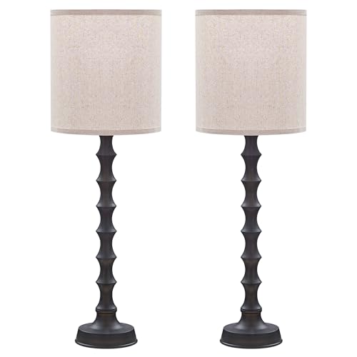 Lámparas de Mesa Buffet EUO Set 2 30.5" Bronce Aceitado