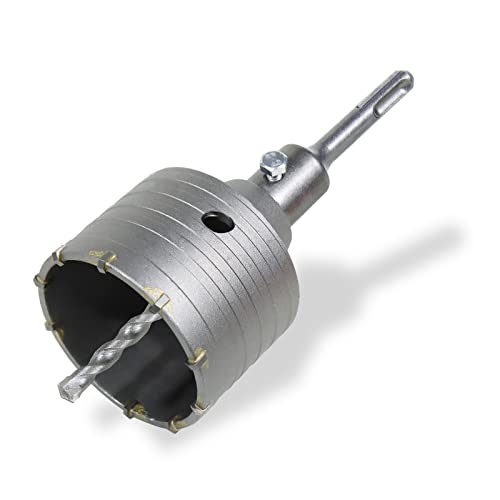 CCLIFE sierra corona perforadora hormigon Ø 80 mm Brocas Sierra de Corona Metal Taladro Hormigon + Adaptador SDS Plus + Broca 7 x 110 mm