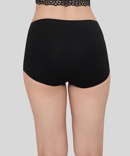 Image of GLAMORAS Women's Cotton High Waist Full Coverage Panty Set, Size M-XXL (Pack of 3 Panty) | High Rise Seamless Brief Panties for Women | Cotton Soft Tummy Support Underwear Panties for Women Combo Set