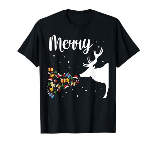Weihnachten Rentier Elch Hirsche Partnerlook Paar Pärchen T-Shirt