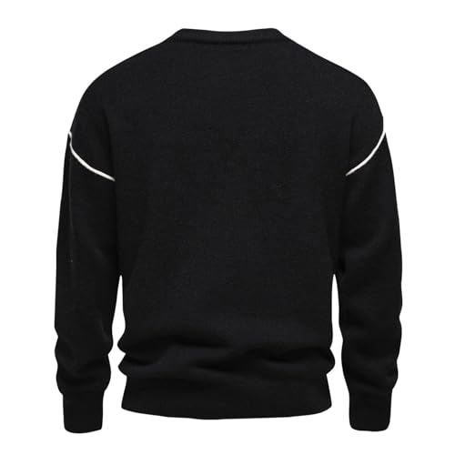Men's Crewneck Sweater Classic Long Sleeve Solid Pullover Soft Cofty Thermal Lightweight Casual Knitwear Sweaters2