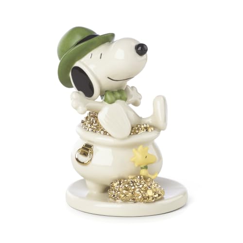 Lenox Snoopy Lucky Leprechaun Figurine, 5-Inch