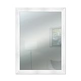 Lupia - Specchio da Parete Moderno BOSTON 43x69 cm, Cornice in Legno MDF Ecologico, Design Shabby e Versatile, Adatto a Ingressi, Soggiorni, Camere, Vetro Bianco