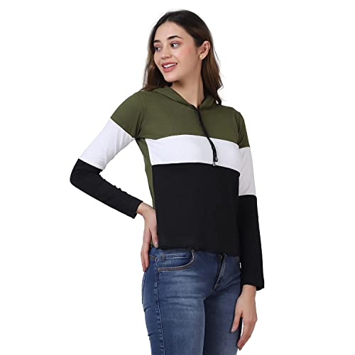 Image of Yes'No Women's Full Sleeve Cotton Hooded T-Shirt
