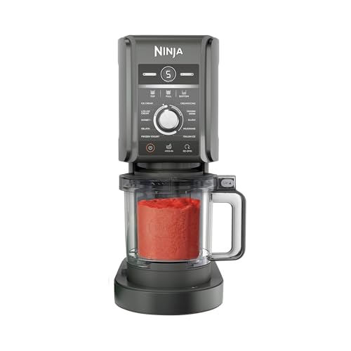 (Refurbished) Ninja NC501 CREAMi Deluxe 11-in-1 Ice Cream & Frozen Treat Maker with 2 XL Family Size Pint Containers, Dark Silver