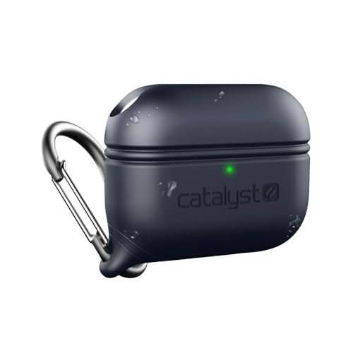 Catalyst Case for AirPods Pro 2 Waterproof IP67 & Drop-Proof Silicone Case Cover for Apple Airpod Pro 2 Wireless Charging Compatible One-Piece Design with Carabiner for Active Lifestyles