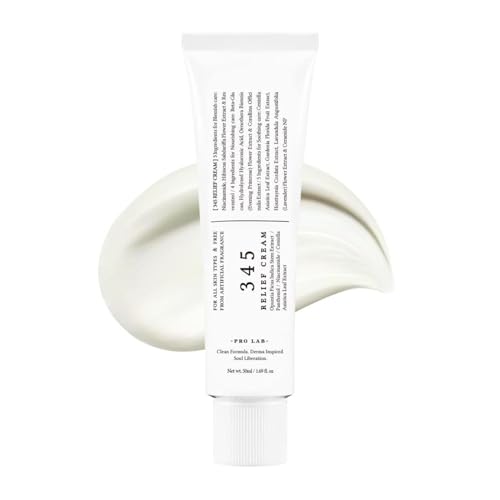345 Relief Cream,Crema 345,Crema Hidratante Reparadora Diaria De La Barrera Cutánea,Antiedad Arrugas Crema Hidratante Facial,Cuidado De La Piel Vegano Coreano