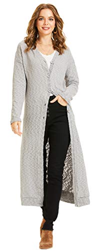 SONJA BETRO Open Front Cardigan Sweater for Women Duster Cardigan Plus Size Gery/X-Large