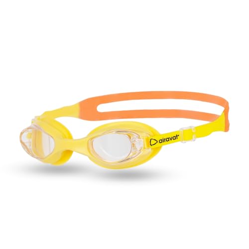 Image of AIRAVAT Hydro 1027 Swimming Goggles, Adjustable Pool Goggles For Adult, Youth, Boys & Girls, Optic Quality Poly carbonate Lenses, 100% UV Protection Anti-fog Coated, Ultra Durable (Yellow)