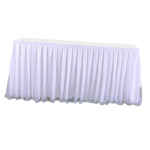 Flameer tafelkleed tule tafelrok wit voor babyshower, bruiloft, verjaardag, kinderverjaardag - Image 4