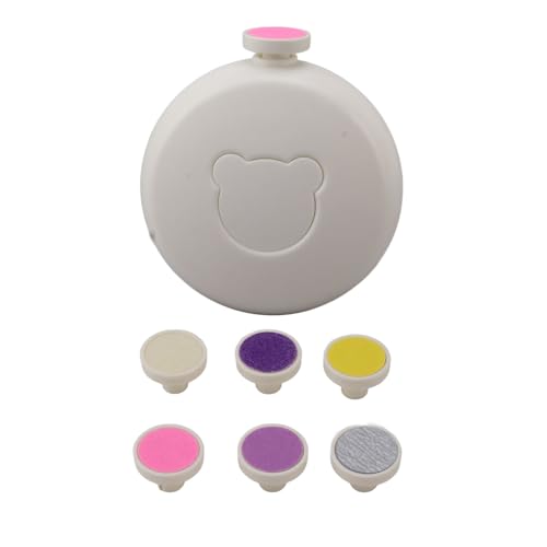 Baby Nail Trimmer Electric Baby Nail Clipper with Replacement Heads Baby Nail File Tool for Newborn Infant Toddler Adults (White)