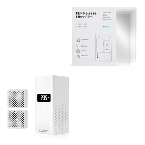 ELEGOO Mini Heater for Resin 3D Printer and ELEGOO FEP Release Film 5PCS for Mars 4/ Mars 5/ Mars 5 Ultra LCD 3D Printer