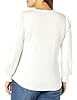 Amazon Essentials Women's Long-Sleeve Crewneck Smocked Cuff T-Shirt, White, S #4
