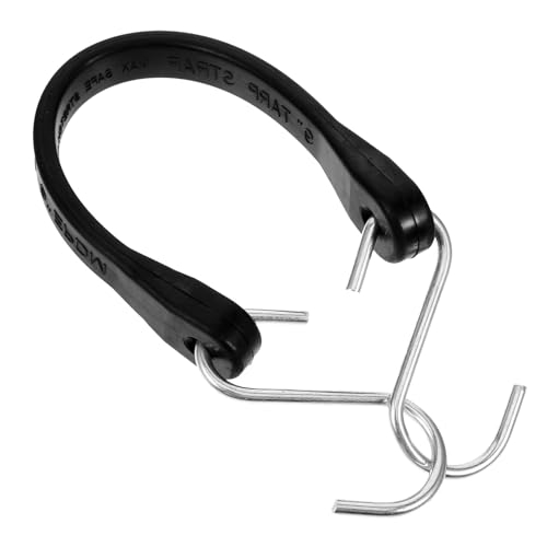 HANABASS Correa de Goma Elástica para Lona con Doble Gancho 9 Pulgadas Cuerda de Fijación de Carga Resistente para Camiones y Vehículos Recreativos Correa para Equipaje y Sujeción de