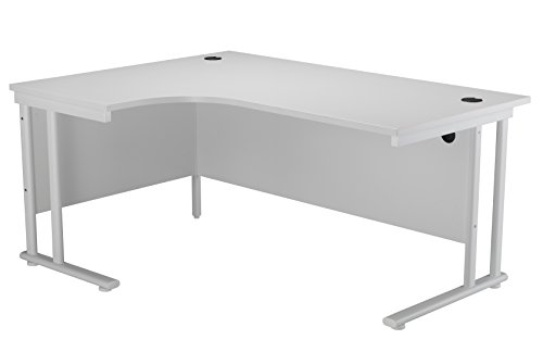 Office Hippo - L Shaped Office Desk 160 x 120cm. Large Corner Computer Desk For Home Office With...