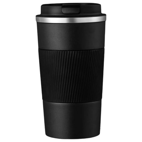 Lonrtesw de Viaje con Aislamiento Térmico y Tapa Antiderrames, Vaso Portátil de Acero Inoxidable Reutilizable de 510 Ml.