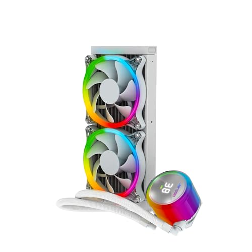 Ant Esports ICE Chroma 240 ARGB 240mm ARGB Liquid Cooler/AIO with CPU Temperature Display - White | Support Intel & AMD CPU Socket AM5, AM4, AM3,... - Image 2
